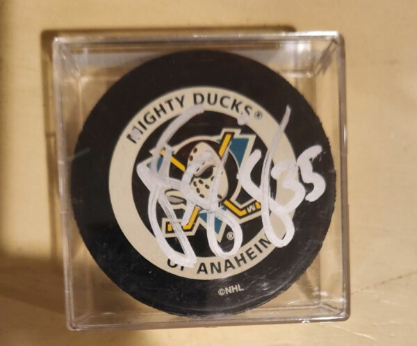 Jean-Sebastien Giguere Autographed Puck