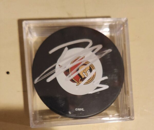 Dany Heatley Autographed Puck