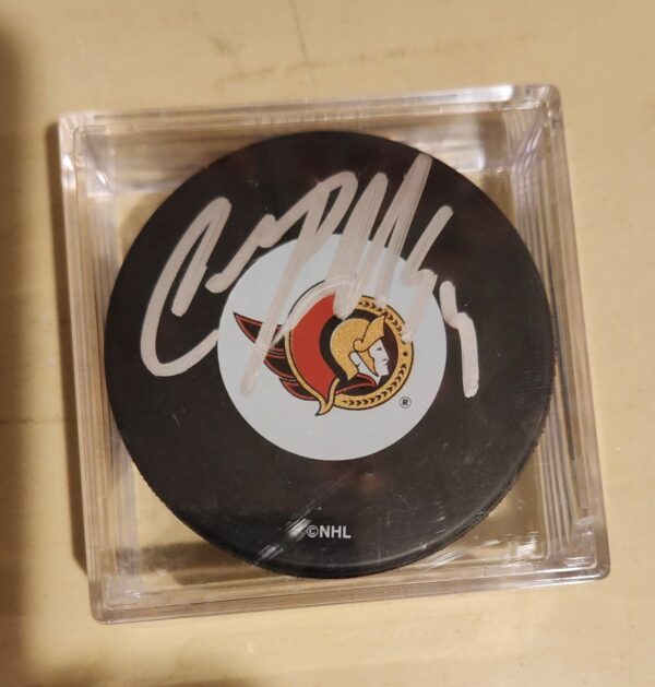 Chris Phillips Autographed Puck