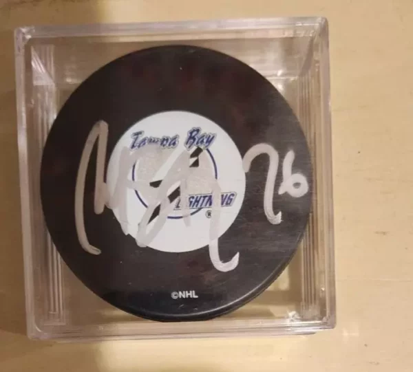 Martin St. Louis Autographed Puck