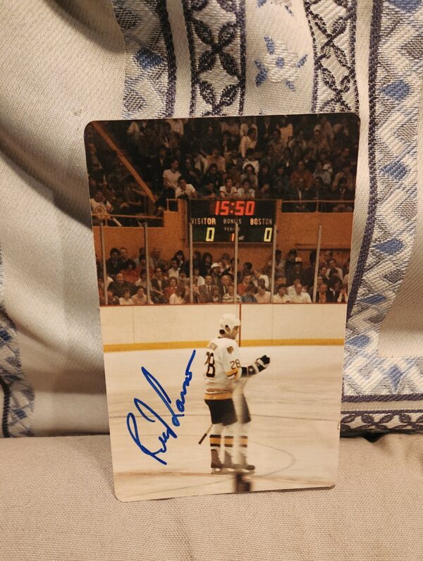 Boston Bruins Reed Larson Signed 5x7 W/COA