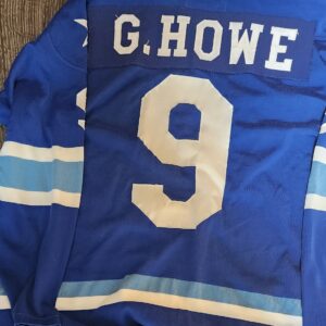 Gordie Howe #9 Blue Rawlings size 48 1973-74 first year WHA G. Howe on back $25,000